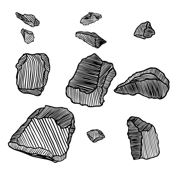 Piedra piedra estilo dibujado a mano . — Vector de stock