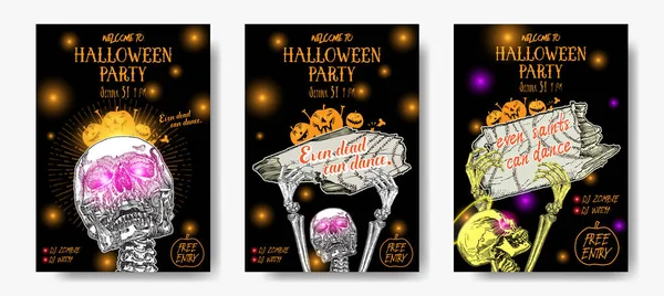 Cadılar Bayramı tatil el çekilmiş davet poster veya tebrik kartı