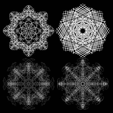 Mandala yuvarlak süsleme dekorasyon çiçek motifi. 