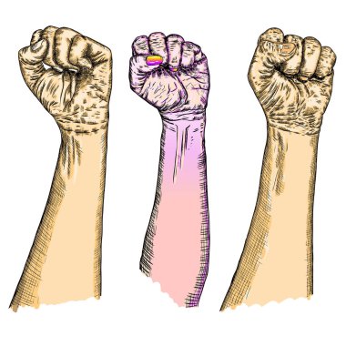 Yeni nesil tezahür eller gençlik kalabalık. 