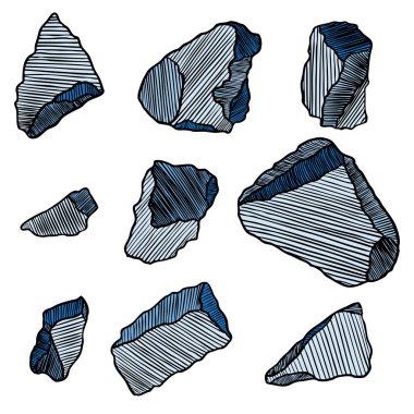 Kristaller, taş mücevher ve küme taş. 