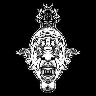 Şeytan baş illüstrasyon. 