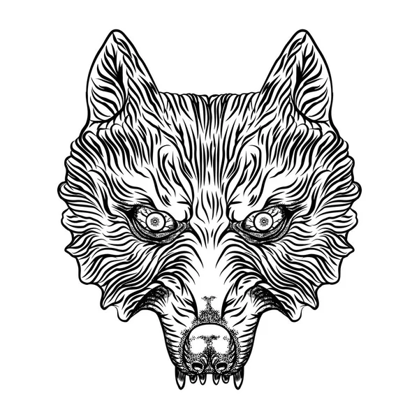 kızgın bir kurt kafası. 