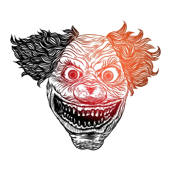 Cabeza de payaso aterrador — Vector de stock