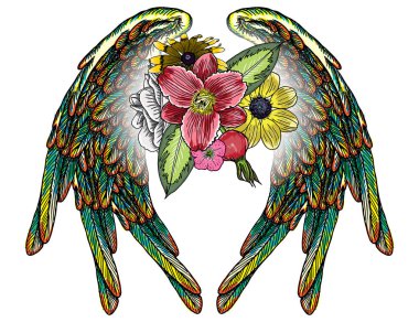 Beyaz arka plan üzerinde izole siyahişi dövme öğeleri.