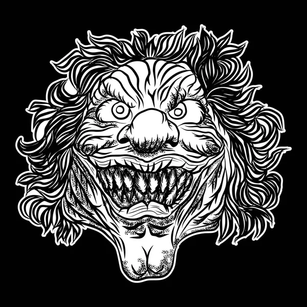 Cadılar Bayramı şeytan korkutucu palyaço açık kafa. 