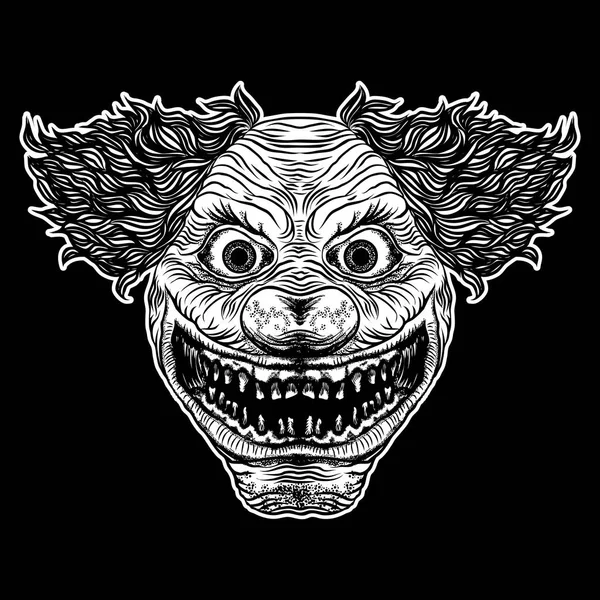 Sirk korku filmi karakteri korkutucu palyaço baş kavramı. 