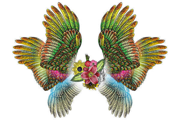 Blackwork tattoo elements isolated on white background. 