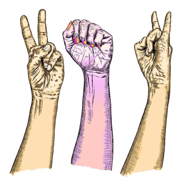 Yeni nesil tezahür eller gençlik kalabalık. 