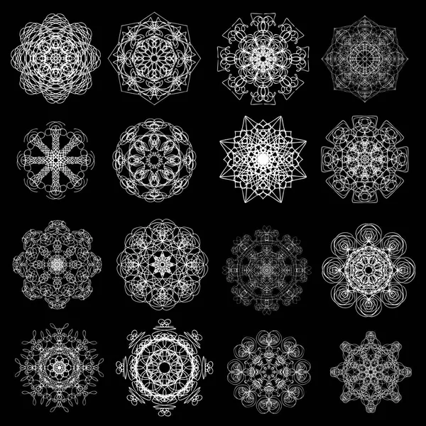 Öğe kümesi yuvarlak simgeler spirographs Tasarla. 