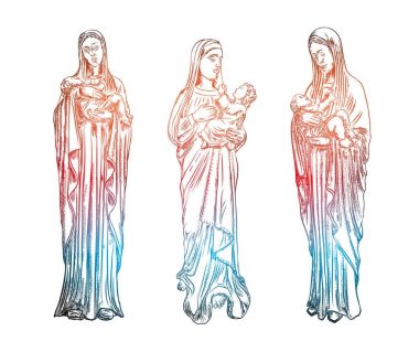 Meryem Ana dini heykeller seti