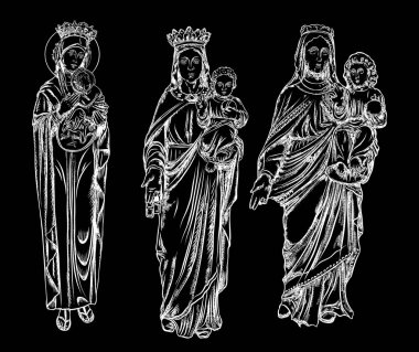 Meryem Ana dini heykeller seti