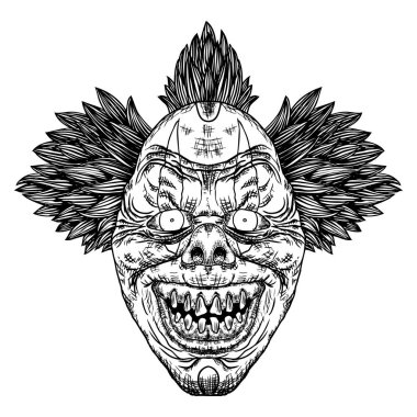 Korkunç çizgi film palyaço illüstrasyon