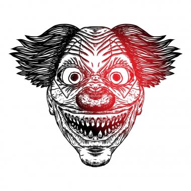 Korkunç çizgi film palyaço illüstrasyon