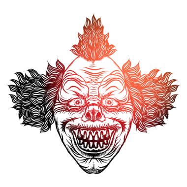 Korkunç çizgi film palyaço illüstrasyon