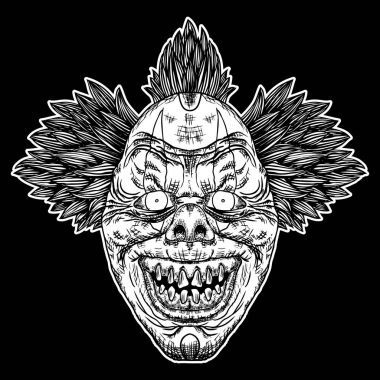 Korkunç çizgi film palyaço illüstrasyon