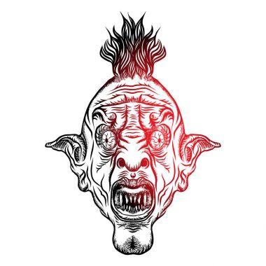 Şeytan baş illüstrasyon