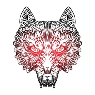 kızgın bir kurt kafası