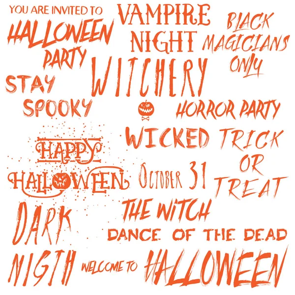 Set de tipografía de Halloween — Vector de stock