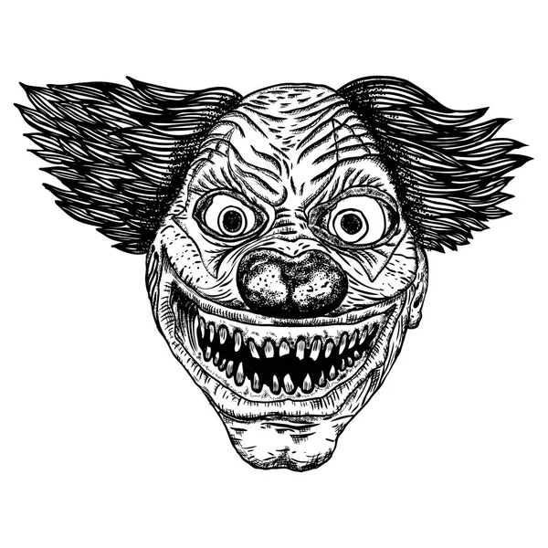 Gruselige Zeichentrickclown-Illustration — Stockvektor