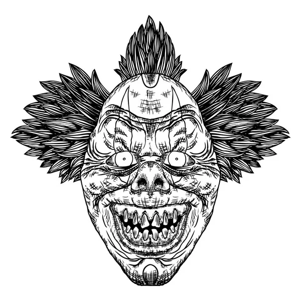 Korkunç çizgi film palyaço illüstrasyon