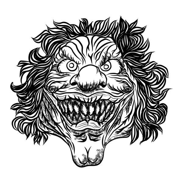 Gruselige Zeichentrickclown-Illustration — Stockvektor