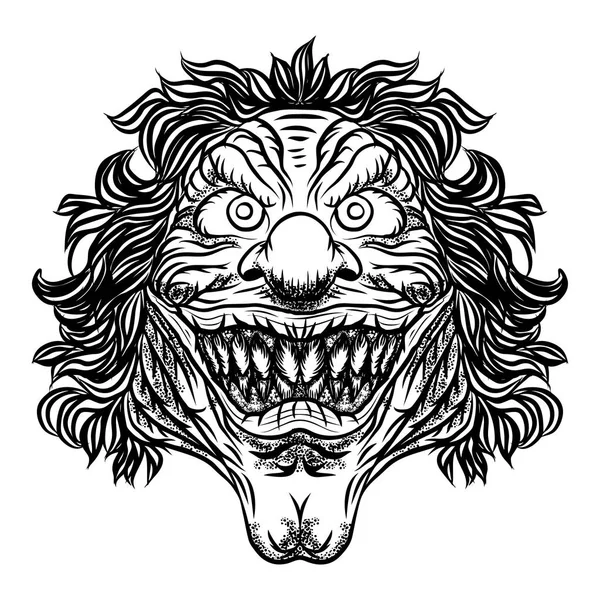 Gruselige Zeichentrickclown-Illustration — Stockvektor