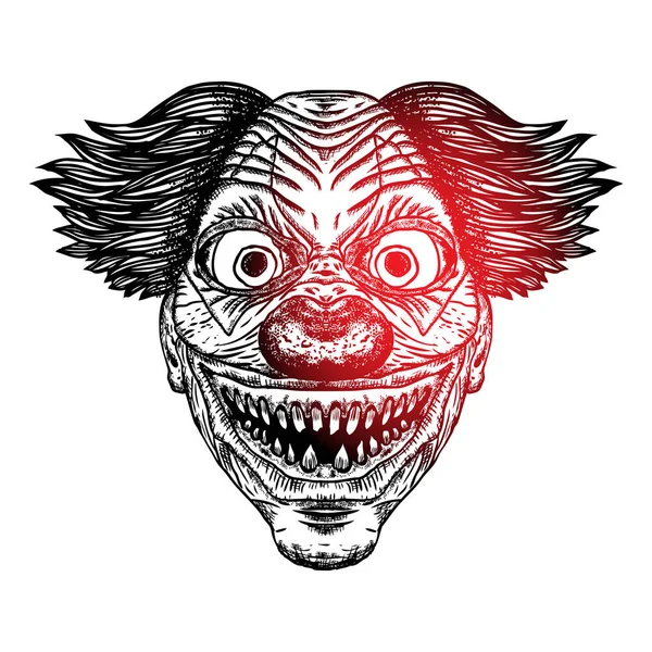 Illustrazione spaventoso clown cartone animato — Vettoriale Stock