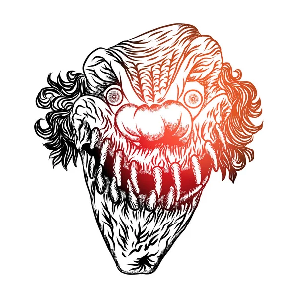 Korkunç çizgi film palyaço illüstrasyon