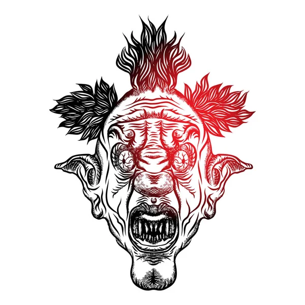 Korkunç çizgi film palyaço illüstrasyon