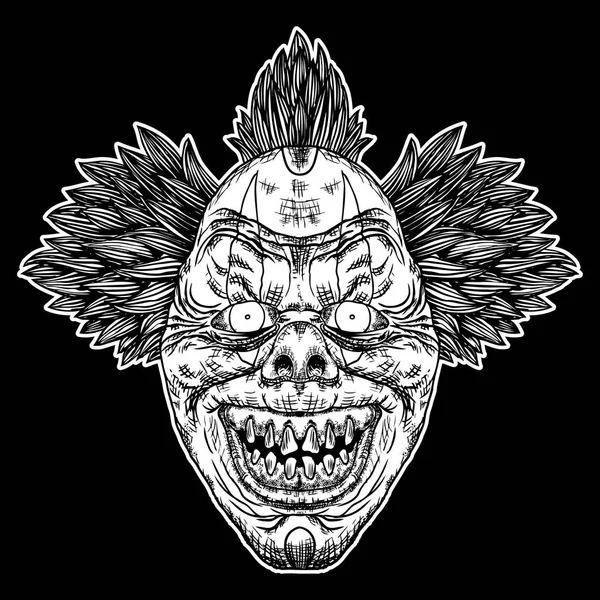 Korkunç çizgi film palyaço illüstrasyon