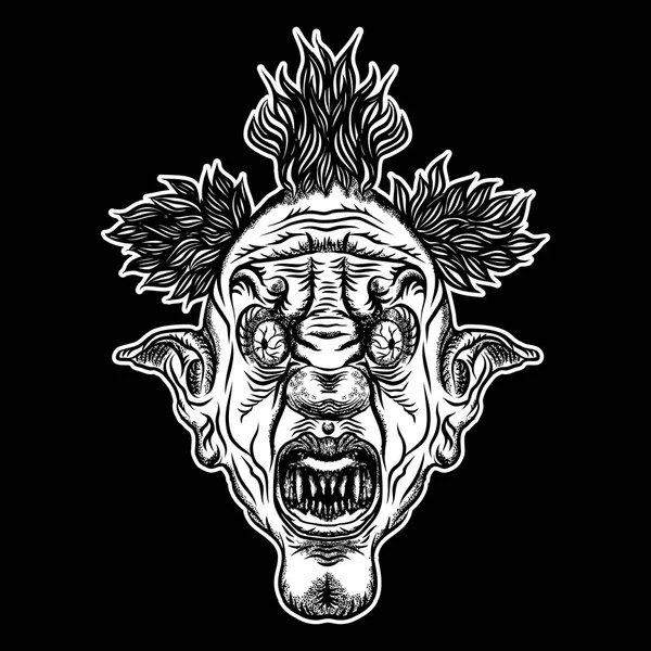 Korkunç çizgi film palyaço illüstrasyon