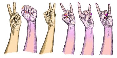 Gençlik kalabalık eller tezahür