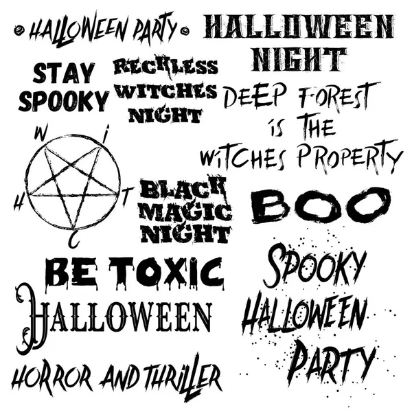 Set de tipografía de Halloween — Vector de stock