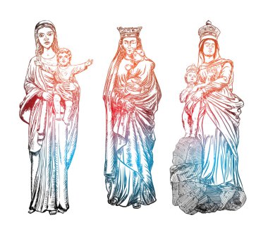 Saint Mary bebek İsa Mesih, Tanrı'nın oğlu tutan kümesi