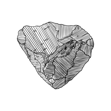 Taş çizilmiş stil ver. Büyük kaya. 