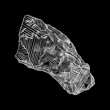 Taş çizilmiş stil ver. Büyük kaya. 