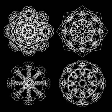 Öğe kümesi yuvarlak simgeler spirographs Tasarla. 