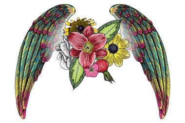 Beyaz arka plan üzerinde izole siyahişi dövme öğeleri.