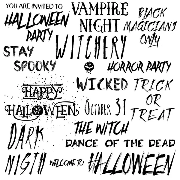 Set de tipografía de Halloween . — Vector de stock
