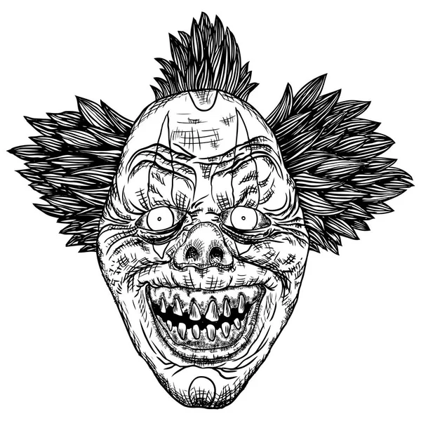 Ilustración payaso de dibujos animados de miedo . — Vector de stock