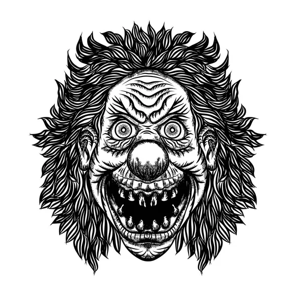 Ilustración payaso de dibujos animados de miedo . — Vector de stock