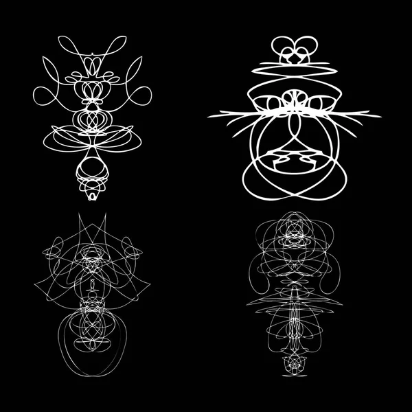 Set di simboli simmetrici spiriti vudu . — Vettoriale Stock