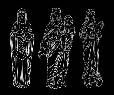 Dizi Meryem Ana veya Saint Mary veya Tanrı'nın annesi bebek İsa ile