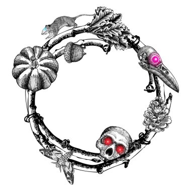 Cadılar Bayramı tasarım defne çelengi