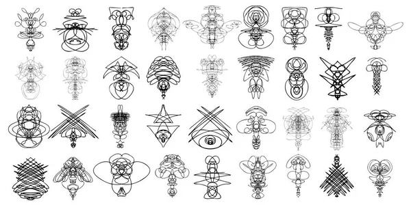 Conjunto de elementos de diseño gráfico simétrico . — Archivo Imágenes Vectoriales