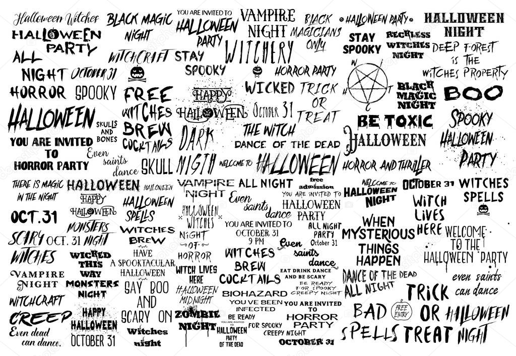 Big Halloween set of  over 100 handmade scary quotes 