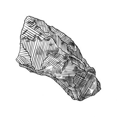 Siyah ve beyaz taş veya elle çizilmiş kaya 