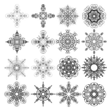 Güzel boho yuvarlak mandala kümesiyle. 