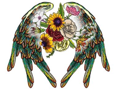  Feminen tarzı siyahişi dövme.